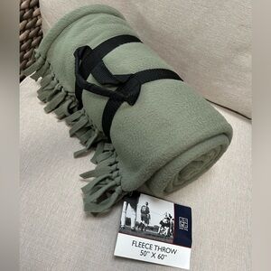 New Fleece Throw, 50x60” Carrier Straps. Warmth w/o Weight. UltraSoft. EasyCare.